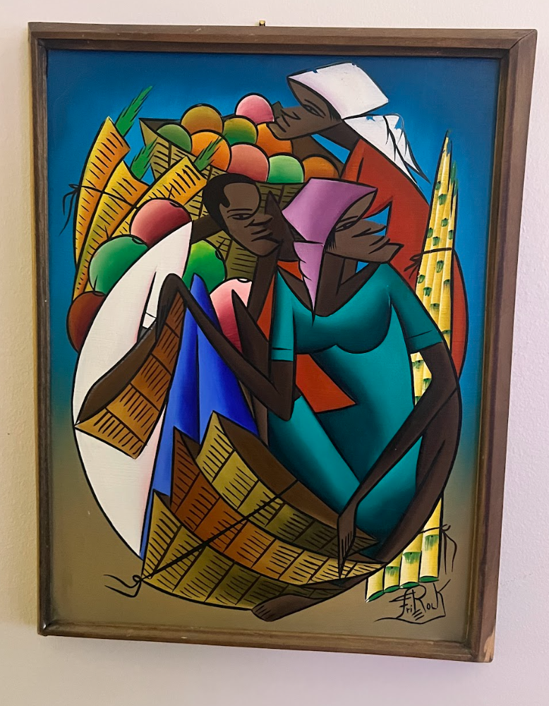 Fri Rock painting gifted to Renee Szybala from Haitian President 'Baby Doc' Duvalier